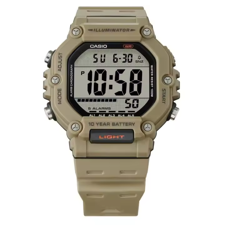 ​reloj deportivo hombre Casio  AE-1600H-5AV  54,1 × 49,7 × 15,9 mm 10 años batería 100m WR 5 alarmas - 1
