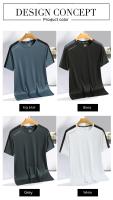 Camiseta De Hombros Desiguales Para Hombre Y Mujer Camiseta Deportiva De Verano Para Correr Corta Suelta De Seda Con Efecto De Hielo Secado Rápido - details 14