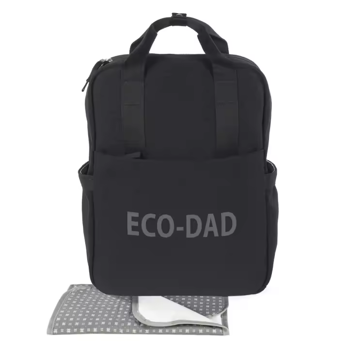 Mochila Maternal XL ECO DAD Black Walking Mum cambiador bebé incluido - 1