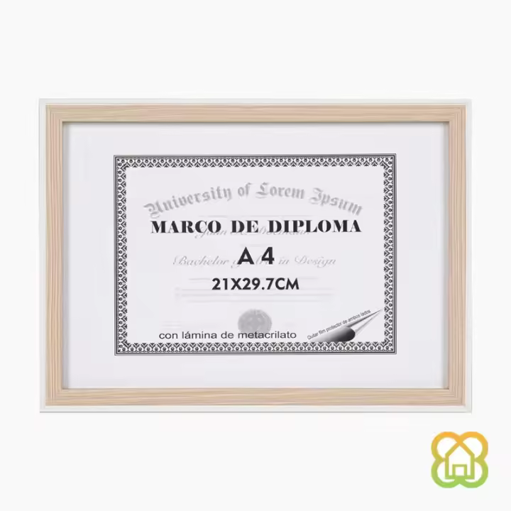 Marco para Diplomas A4 y A3, Estilo Nórdico, Roble Natural DIN A4 / DIN A3 - Portafotos de Madera de Roble Natural - New Planet Home - 1