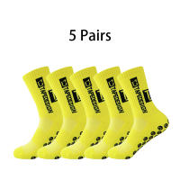 5 Pares De Calcetines De Fútbol Con Barra Media Antideslizante Y Base De Silicona Calcetines De Algodón Grueso Para Baloncesto Y Yoga Para Hombres - details 10