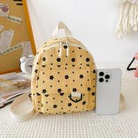 Mochila Pequeña De Corduroy Con Estampado De Flores Ligera Y Multicausa Para Mujer Estilo Fashion Color Beige Amarillo Rosa Marrón Tamaño 19x8x22cm - details 2