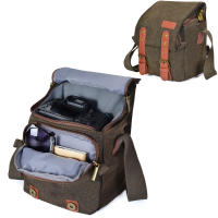 Bolsa De Hombro Para Cámara Cwatcun De Lona Resistente Al Agua Para Canon Nikon Sony Estuche Antichoque Para Lente De Fotografía - details 9