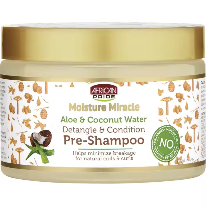 African Pride Moisture Miracle Pre-Shampoo Aloe y Agua de Coco 340g - 1