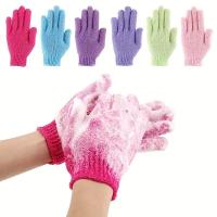 Guantes De Baño Para Eliminar Piel Muerta - Revitaliza Y Suaviza La Piel Accesorios De Ducha De Calidad Spa Coloridos Dobles - details 0