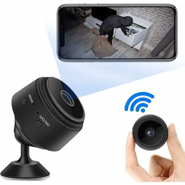PORCHEDDU Mini Cámara Oculta WiFi Pequeña, Full HD 1080P Cámara inalámbrica de vigilancia de seguridad para niños with Visión Curva y detección de Movimiento microcámara interior/exterior MNS - 1