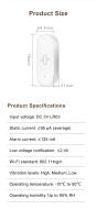 Sensor De Vibración WiFi Tuya Sensibilidad Alta Alertas Inteligentes Compatibilidad Con Alexa Y Google Home Para Vida Smart - details 8