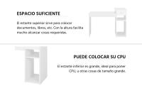 Mesa de Ordenador con Estantería 112x50x82cm Escritorio con Cajon para Computadora Escritorio Oficina Despacho Moderno Blanco - details 2