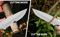 Cuchillo De Sobrevivencia Con Mango De Madera Y Funda De Nylon Herramienta De Pesca Y Caza Para Camping Y Tácticas - details 7