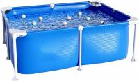 Piscina de metal con Mark rectangular Piscina plegable de 120/150/180 cm con Para extructura patio interior y exterior, fácil de Ensamble (150x105x45 cm) - details 0