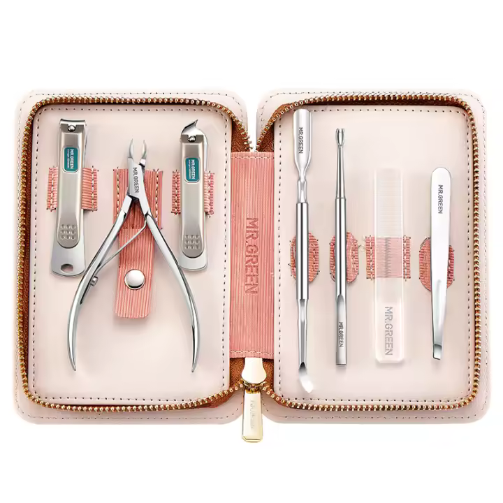 Kit De Manicura Y Pedicura MR.GREEN 7 En 1 Herramientas De Uñas Profesionales Acero Inoxidable Con Estuche De Viaje Para Hombres - 1