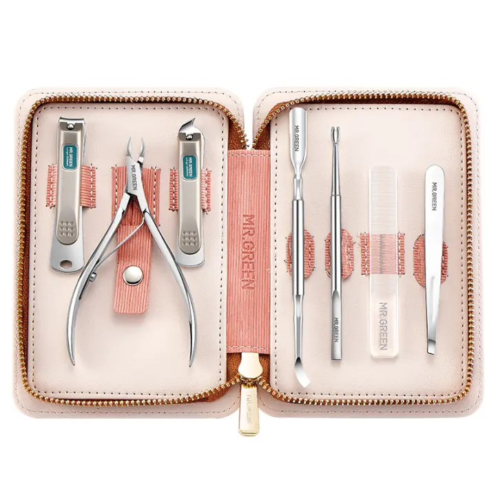 Kit De Manicura Y Pedicura MR.GREEN 7 En 1 Herramientas De Uñas Profesionales Acero Inoxidable Con Estuche De Viaje Para Hombres - 1