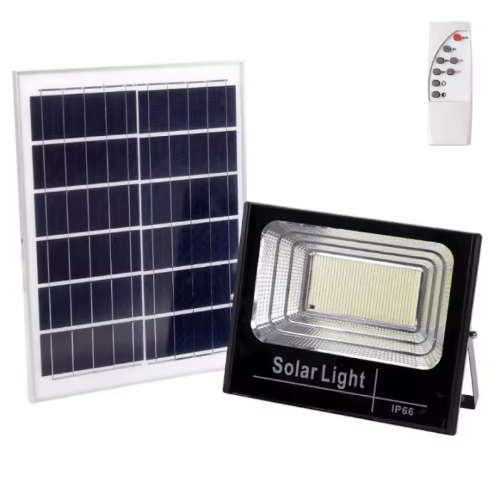 GreenIce  Proyector LED Solar 200W 6500K Panel: 6V/20W Batería: 3,2V/15000MaH Control Remoto [HO-SOLARFL-200W-01] - 1