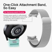 Correa De Acero Inoxidable Magnética Para Samsung Galaxy Watch4 5 6 7 Compatible Con Tamaños 40/44mm Classic 42/46/43/47mm Sin Brecha 20mm - details 1