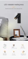 Lámpara De Pared LED Rotativa 3W 85-265V Con Interruptor USB Negra Y Blanca Bronce Para Dormitorio Lámpara Creativa De Banda - details 0