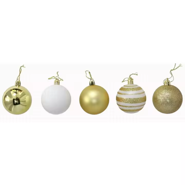 Gerimport Set 50 bolas Oro decoración Navidad 6 cm accesorios árbol - 1