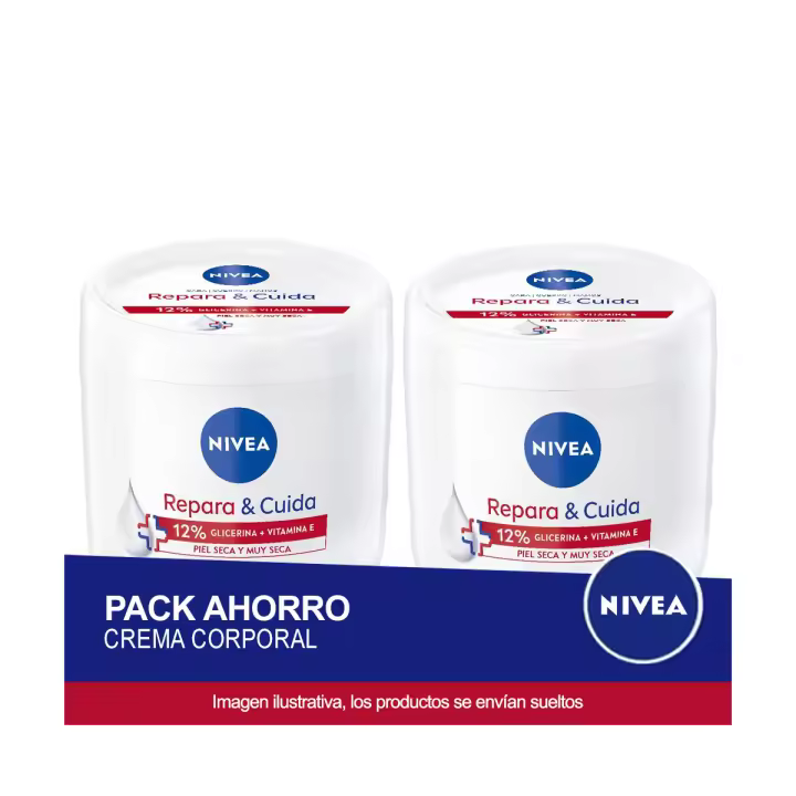 NIVEA Repara & Cuida Glicerina y Vitamina E: Pack ahorro de 2 unidades de 400ml, total 800ml - 1