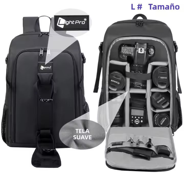 Mochila De Hombros Impermeable Para Fotografía Con Trípode De Video Gran Capacidad Para Cámara DSLR Canon Nikon Sony Pentax Incluye Cubierta De Lluvia - 1