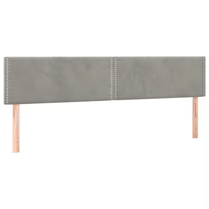 vidaXL Cabecero con LED de terciopelo gris claro 160x5x78/88 cm - 1