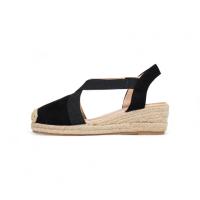 HLUNA - Sandalias de Cuña Esparto con Tacón con Banda Elástica cruzada - Puntera cerrada - Beige Verde Negro - hyj23-1 - details 1