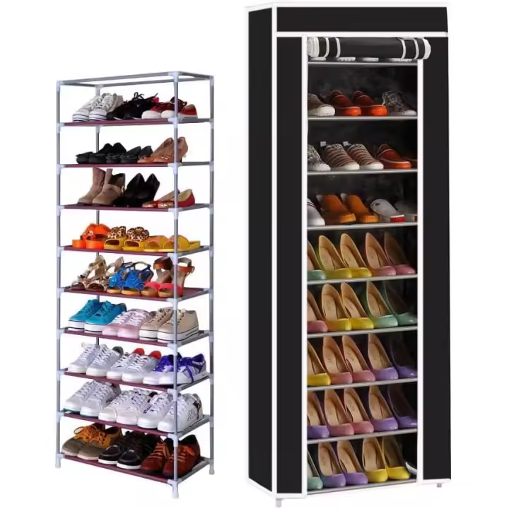 Zapatero con Cubierta de Tela 10 Niveles Organizador Zapatos Estantería - 1