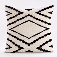 Juego de 4 fundas de almohada decorativas geométricas negras de 40 x 40 cm, ideales para patio, jardín, banco y sofá. Cuidado de la ropa de cama. - details 2