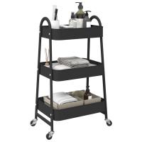 vidaXL Carrito de almacenaje 3 niveles acero 42x41,5x77 cm en color Azul/Negro/Blanco - details 1