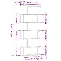 vidaXL Estantería madera de ingeniería madera envejecida 80x24x192 cm - details 6