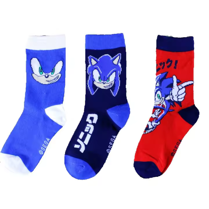 Calcetines Sonic Niños Pack de 3 Sega Suncity - Varios Modelos y Tallas Disponibles, Producto Oficial Sega - 1
