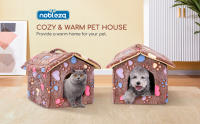Nobleza Cama Gato Cueva Suave Nido Cueva para Perros Gatos Casa para Perro con Cojín Extraíble y Lavable,Cálido Felpa Cama Cojin Interior Invierno para Perro y Gato Medianos Pequeños - details 0