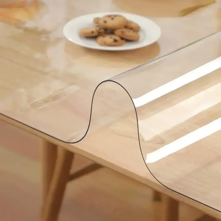  Protector De Mesa De PVC Transparente Impermeable Y Resistente Al Calor Para Mesa De Café Estilo Moderno Rectangular - 1