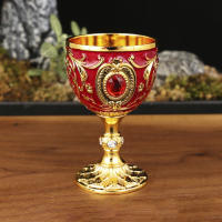 Copa De Vino De Metal 30ml Decorativa Y Multifuncional Estilo Europeo Para Fiesta Colección Viaje Copa De Viaje Vintage - details 1