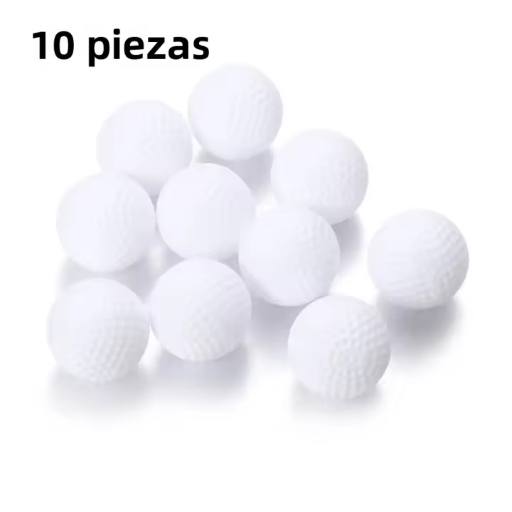 Bolas De Golf De Práctica 10 Pcs Blanco Suaves Para Interior Bola De Aire Verdadera Conformidad De Un Solo Pieza - 1