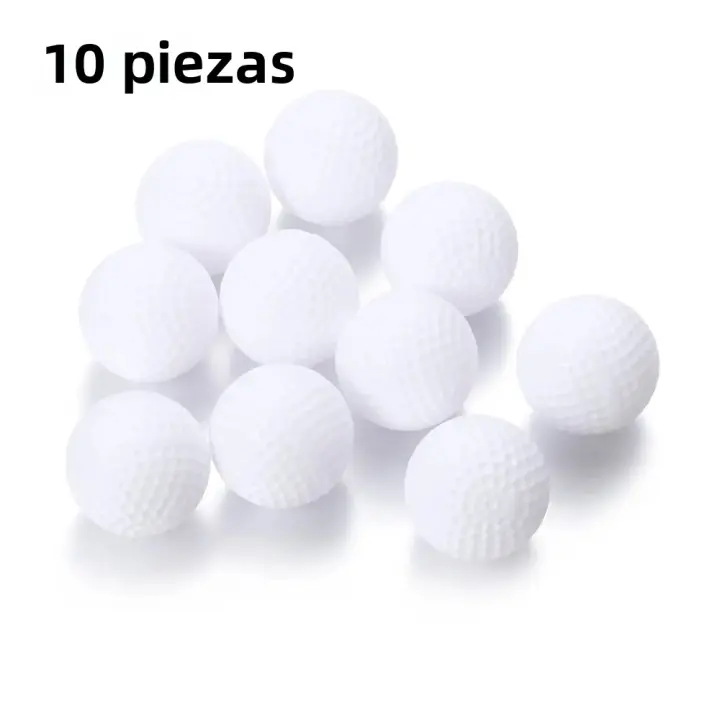 Bolas De Golf De Práctica 10 Pcs Blanco Suaves Para Interior Bola De Aire Verdadera Conformidad De Un Solo Pieza - 1