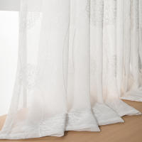 Cortinas Tullé Bordadas 2 Panel Para Sala De Estar Y Dormitorio Decoración De Hogar Translúcidas Con Bolsa Para Rodamiento Modernas Y Elegantes - details 7