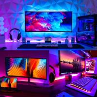 Tira de luces LED para TV, anillo de luz, tira de luces LED - RGB multicolor - 5 V - Bajo voltaje - USB autoadhesivo - Resistente al agua - Con música - Control remoto - details 3