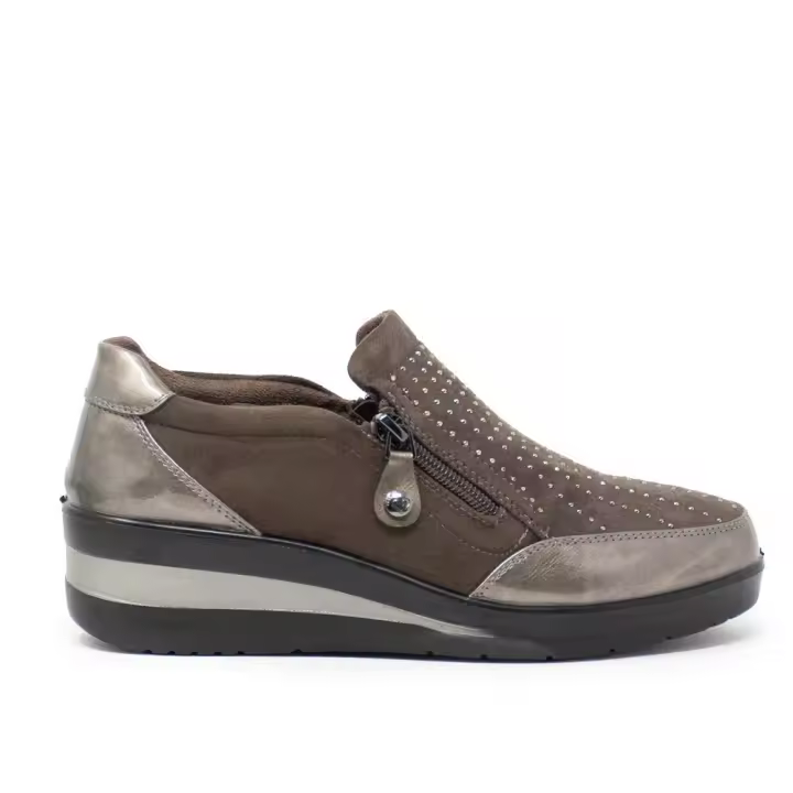 Zapatos casual mujer AMARPIES AMD25337 ZAPATO CUÑA CREMALLERA TAUPE 33809 24I - 1