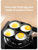 Sartén Para Huevos Y Panecillos Antideslizante De 4 Agujeros Cocina Inducción Sartén De Huevo Y Steaks Resistentes Al Calor Para Desayuno - details 0