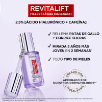 L'oreal Paris | Serum Ojos Revitalift Filler 2,5 Ácido Hialurónico + Cafeína. Rellena patas de gallo y corrige ojeras. Aplicador triple roll-on efecto frío. Aprobado por dermatólogos. 20ml - details 0