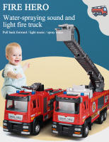 Camión De Incendio De Aleación Y Plástico Modelo De Coche Para Niños Juguete De Camión De Bomberos Con Rojellador Y Escalera Para Niños Boys - details 0