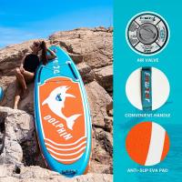 FunWater tabla de remo de pie inflable con PVC de alta densidad, soporte antideslizante EVA, sistema de refuerzo de 4 puntos, maletín de viaje portátil y accesorios para uso acuático. - details 0