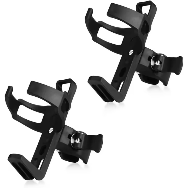 2 portabotellas para Bicicleta sin tornillos, portabacos universal para Bicicleta, Grados portabotellas giratorio de 360, color Negro - 1
