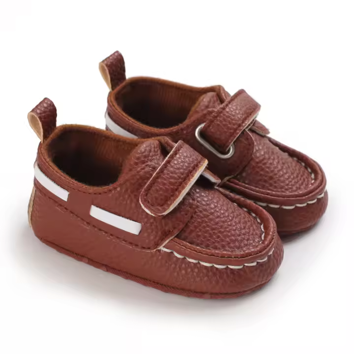 Zapatos De Bebé Para Niño En Cuero PU Formal Suela Suave Para Recién Nacidos Conjunto Polo Bautismal Infantil - 1