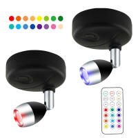 1/2pcs Luz De Noche LED Inalámbrica RGB Rotativa Para Iluminación De Resaltos Pared Y Armario Con Pilas Incluidas Luz De Ambiente Para Interior - details 13