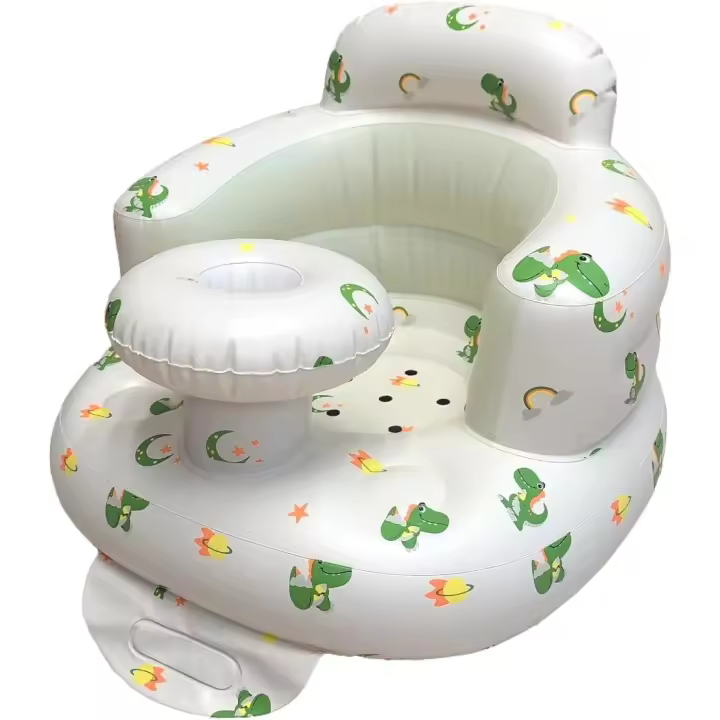 Asiento inflable para bebés de 4 a 24 meses, bomba de aire integrada, soporte de espalda infantil, silla para sentarse, silla de baby shower, asiento al aire libre, asiento de suelo, regalos (bandeja - 1