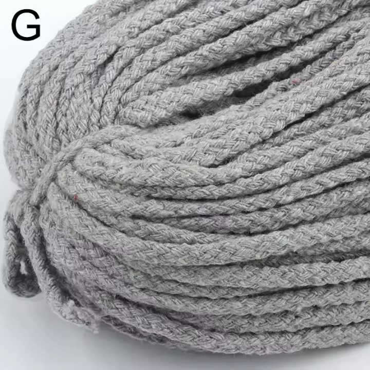 Cordón De Algodón 5mm Eco-amigable Tejido Alto Tensión Hilo Torcido Para Manualidades Y Decoración Del Hogar 5M Por Lote - 1