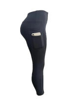 Leggings De Yoga Con Bolsillos Laterales Dobles Cintura Alta Control De Abdomen Pantalones Deportivos Casuales Transpirables Para Mujer - details 5