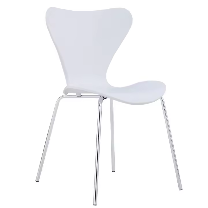 Silla ARNE NEW, cromada, polipropileno blanco - 1
