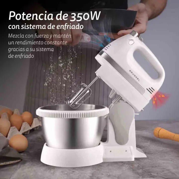 Amasadora AM-350TURBO5BOWL - 350W - 5 velocidades, función turbo y accesorios múltiples - 1
