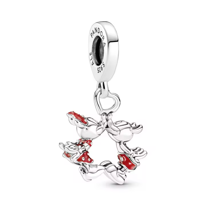 Pandora San Valentín Charm Colgante Beso de Mickey y Minnie Mouse de Disney 790075C01 , para Mujer - 1